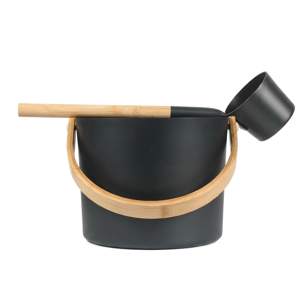 Overland Sauna 5 Liter bucket and ladle with bamboo handle